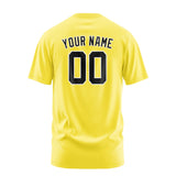Custom Light Yellow Black T-Shirt
