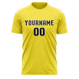 Custom Light Yellow Black Soccer Jersey