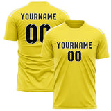 Custom Light Yellow Black Soccer Jersey