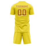 Custom Light Yellow Yellow Soccer Set