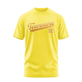 Custom Light Yellow Yellow T-Shirt