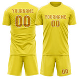 Custom Light Yellow Yellow Soccer Set