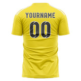Custom Light Yellow Dark Grey Soccer Jersey