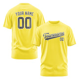 Custom Light Yellow Dark Grey T-Shirt