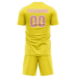 Custom Light Yellow Light Pink Soccer Set