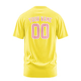Custom Light Yellow Light Pink T-Shirt