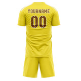 Custom Light Yellow Khaki Soccer Set
