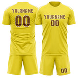 Custom Light Yellow Khaki Soccer Set