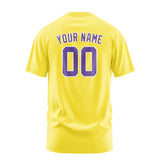 Custom Light Yellow Light Purple T-Shirt