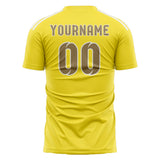 Custom Light Yellow Light Khaki Soccer Jersey