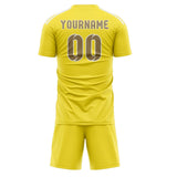 Custom Light Yellow Light Khaki Soccer Set