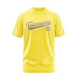 Custom Light Yellow Light Khaki T-Shirt
