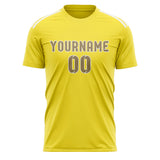Custom Light Yellow Light Khaki Soccer Jersey