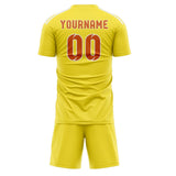 Custom Light Yellow Orange Soccer Set