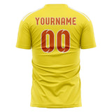Custom Light Yellow Orange Soccer Jersey