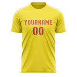 Custom Light Yellow Orange Soccer Jersey