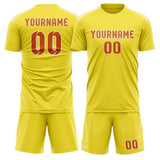 Custom Light Yellow Orange Soccer Set