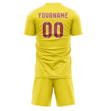 Custom Light Yellow Copper Rose Soccer Set