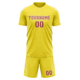Custom Light Yellow Copper Rose Soccer Set