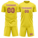 Custom Light Yellow Copper Rose Soccer Set