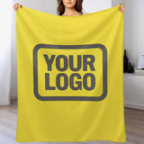 Custom Pale Yellow Dark Gray Blanket