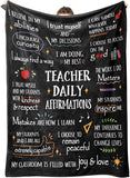 Blanket for Teacher Gifts, “Teacher Daily Affirmations”, From Students, Birthday, Christmas, Graduation, Inspirational Motivational