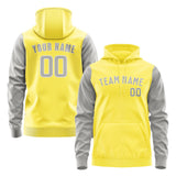 Custom Light Yellow Gray Hoodie