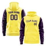 Custom Light Yellow Purple Hoodie