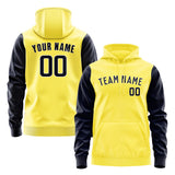 Custom Light Yellow Navy Hoodie