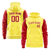 Custom Light Yellow Red Hoodie