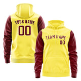 Custom Light Yellow Crimson Red Hoodie