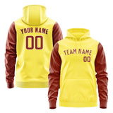 Custom Light Yellow Coral Red Hoodie