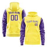 Custom Light Yellow Light Purple Hoodie