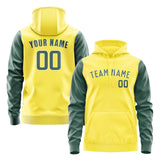 Custom Light Yellow Blue Green Hoodie