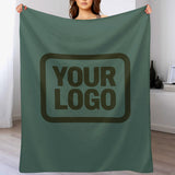 Custom Teal Dark Olive Blanket