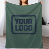 Custom Teal Navy Blue Blanket