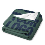 Custom Teal Navy Blue Blanket