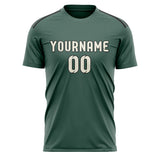 Custom Blue Green Cream Soccer Jersey