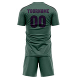 Custom Blue Green Purple Soccer Set