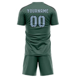 Custom Blue Green Light Blue Soccer Set
