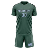 Custom Blue Green Light Blue Soccer Set