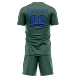 Custom Blue Green Sky Blue Soccer Set