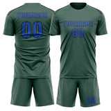 Custom Blue Green Sky Blue Soccer Set