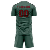 Custom Blue Green Crimson Red Soccer Set