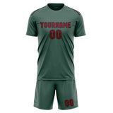 Custom Blue Green Crimson Red Soccer Set