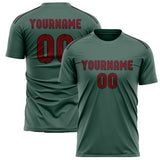 Custom Blue Green Crimson Red Soccer Jersey