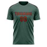 Custom Blue Green Coral Red Soccer Jersey