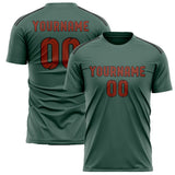 Custom Blue Green Coral Red Soccer Jersey