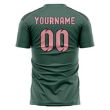 Custom Blue Green Light Pink Soccer Jersey