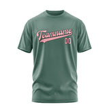Custom Blue Green Light Pink T-Shirt